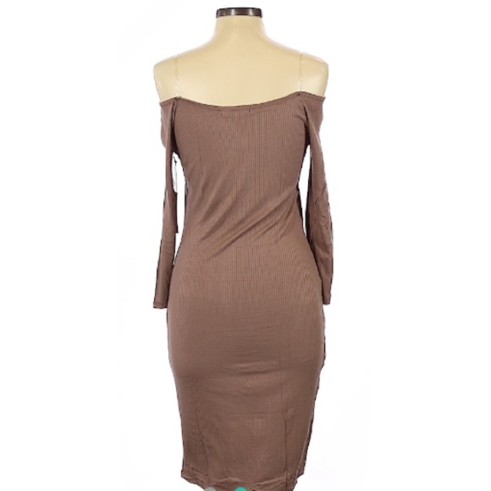NWT Ribbed Tan Dress - Picture 4 of 9
